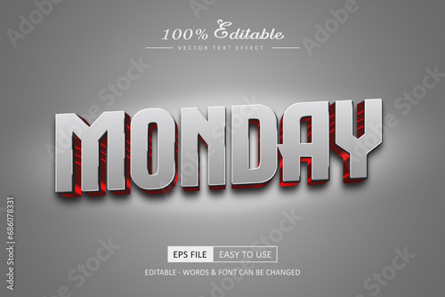Monday text effect style high quality
