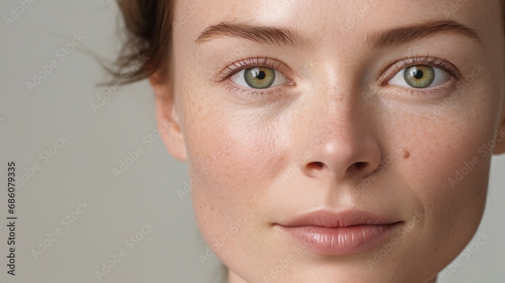 Captivating portrait of a young European woman making eye contact. Captivating portrait of a young European woman making eye contact.