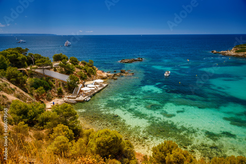 A serene shot of Portals Nous (Playa Oratorio) beach in Mallorca