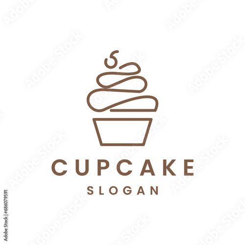 cup cake logo template vector illustration design