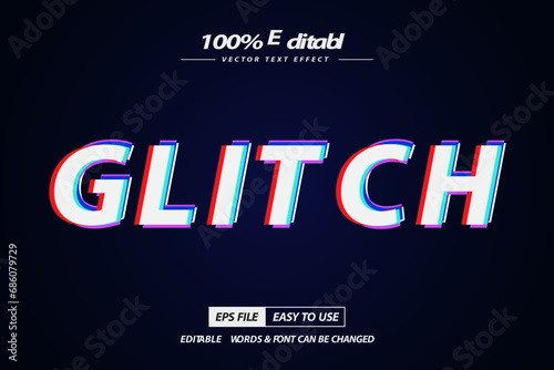 Editable Glitch vhs text error and hacker style high quality