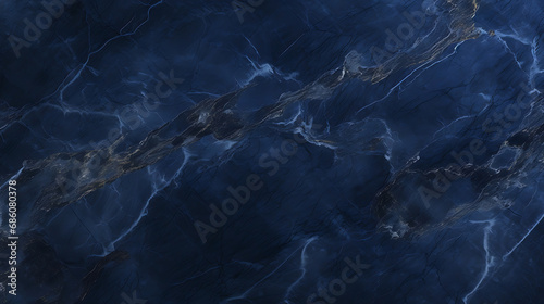 Abstract dark blue liquid marble background. Generative AI