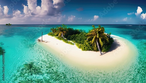 Fototapeta Naklejka Na Ścianę i Meble -  Beautiful tropical Maldives island with beach