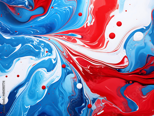abstract red and blue liquid marble watercolor background. Generative AI