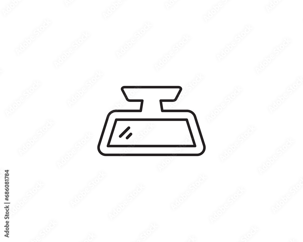 Rearview mirror icon vector symbol design illustration Rearview mirror icon vector symbol design illustration