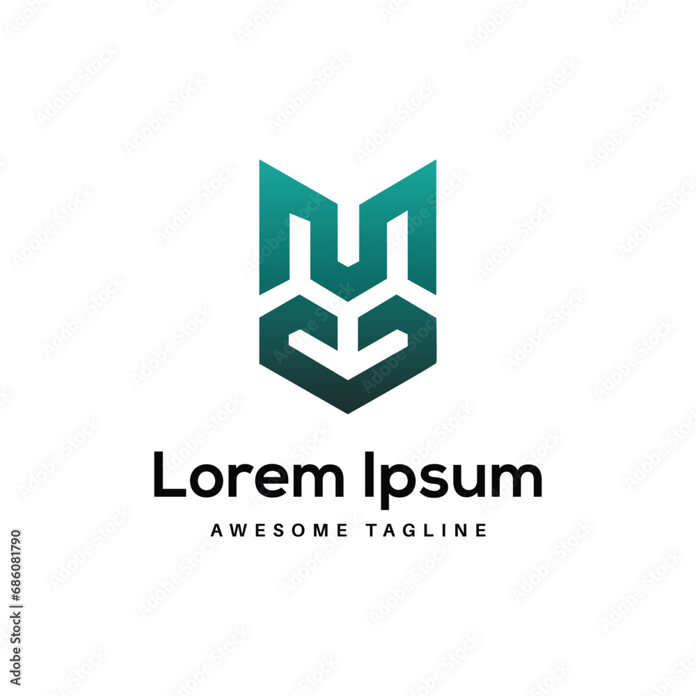 Fototapeta premium MU Letter Logo Design Free Icon