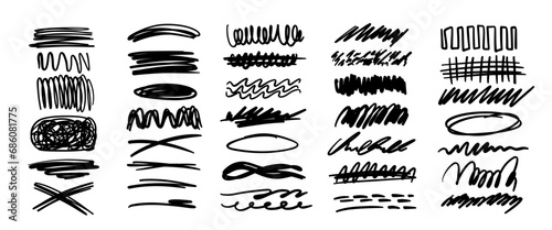 Hand drawn doodle vector set. Collection of cute hand drawn doodle.