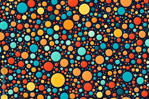 Vector-style cartoon illustration of various colored dots used for a background or wallpaper