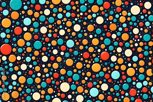 Vector-style cartoon illustration of various colored dots used for a background or wallpaper
