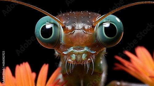 Macro Photography Captures Intricate Details of Dragonfly Face and Whiskers with Vivid Clarity © SK