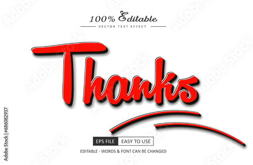 Thanks 3d style text effect high quality