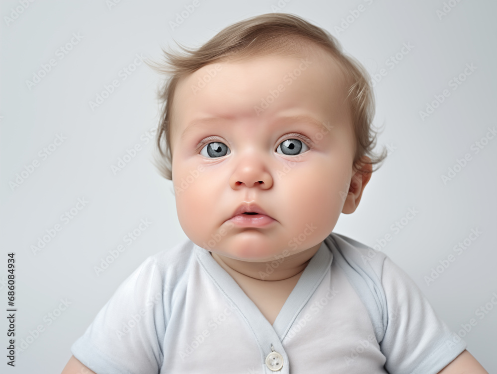Cute baby portrait. Isolated on white background Cute baby portrait. Isolated on white background