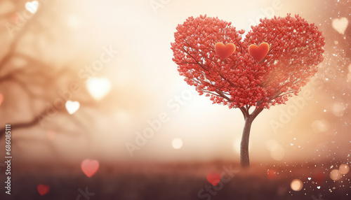 Tree in the shape of a red heart, valentine's day concept © terra.incognita