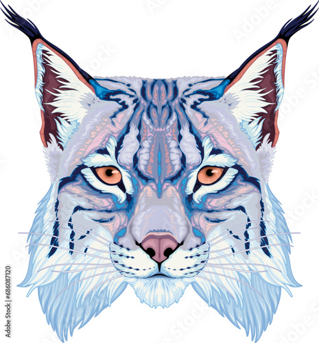 Lynx head, vector isolated ...