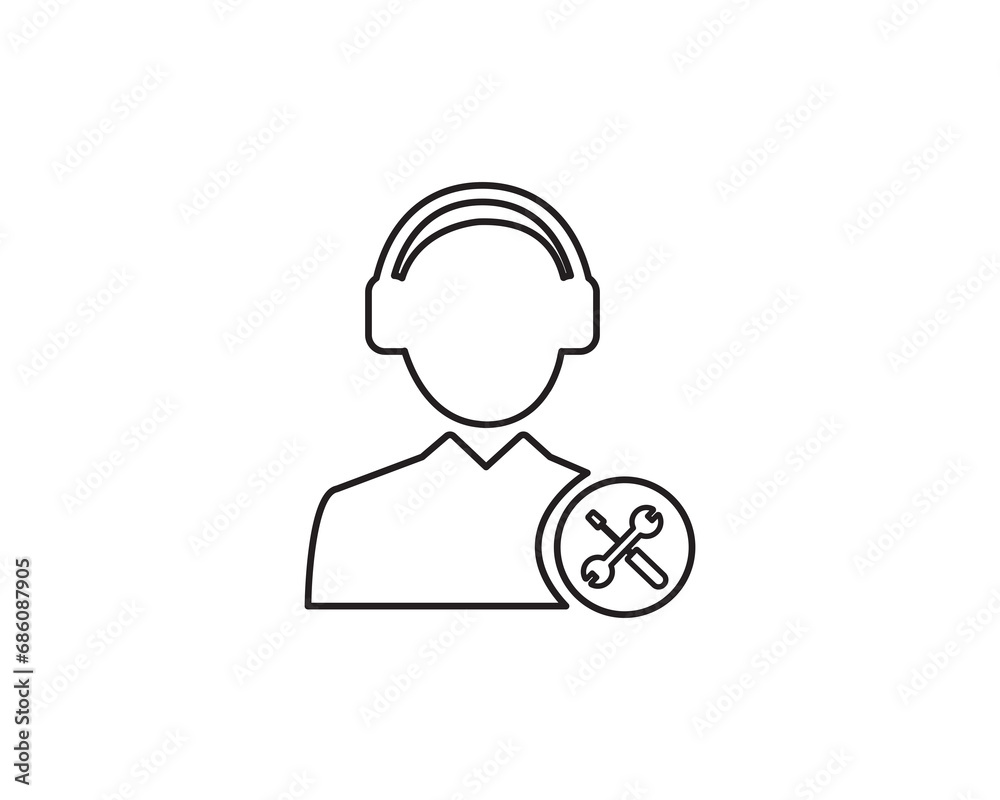 Technical support assistance icon vector symbol design illustration Technical support assistance icon vector symbol design illustration