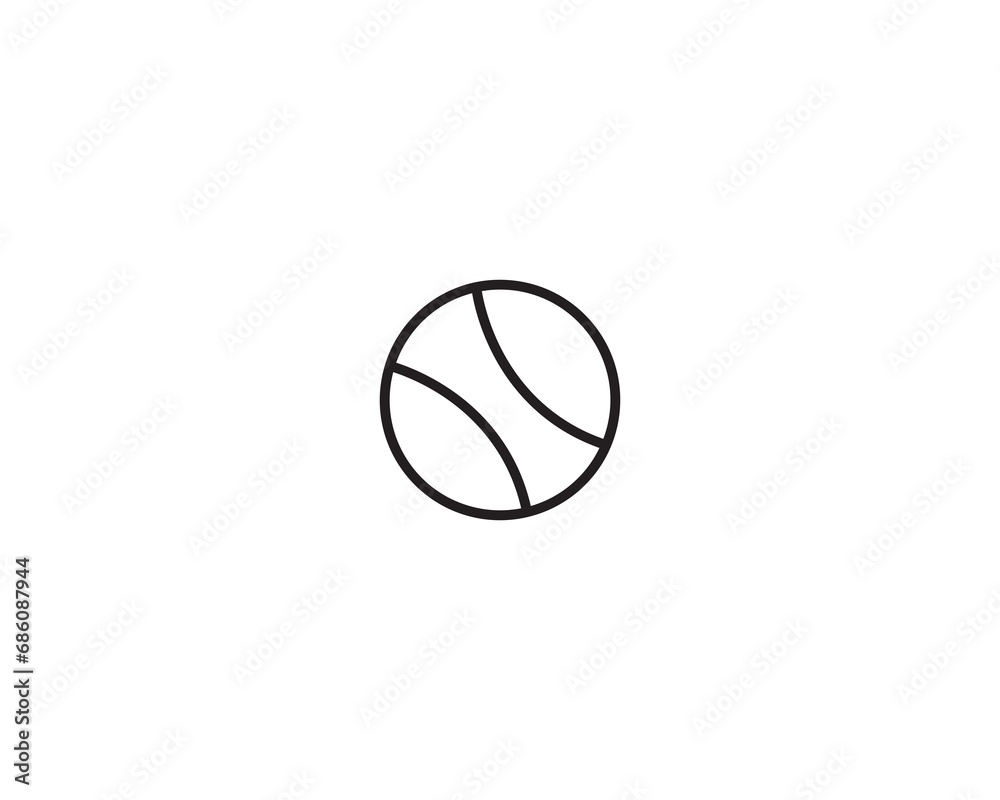 Tennis ball icon vector symbol design illustration.