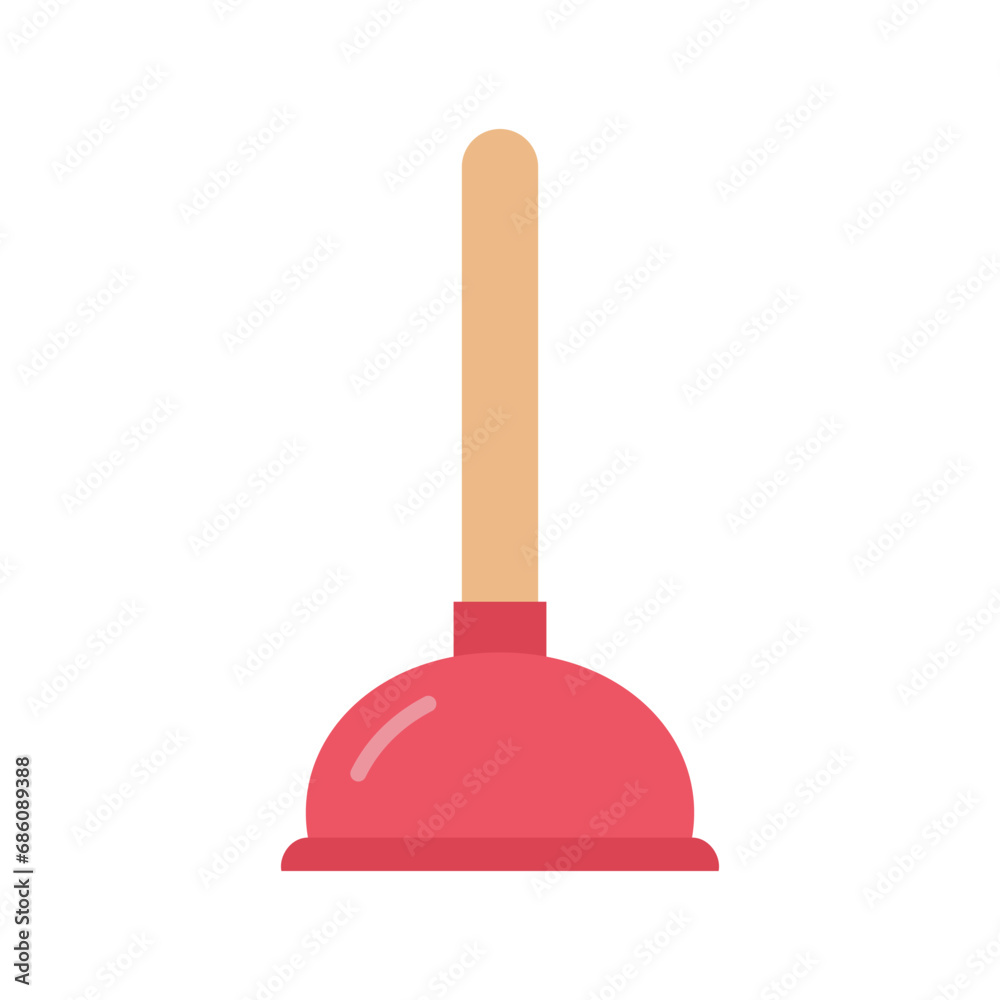 Plunger icon. Cleaning toilet sucker. Toilet hand sucker. Vector illustration Plunger icon. Cleaning toilet sucker. Toilet hand sucker. Vector illustration