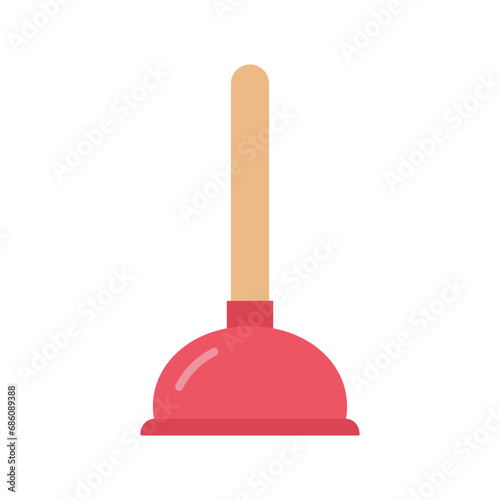 Plunger icon. Cleaning toilet sucker. Toilet hand sucker. Vector illustration