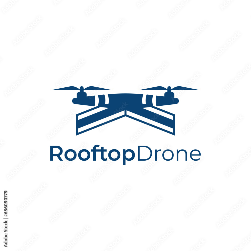 Roof Drone Logo. Simple and modern, suitable for the construction, real estate and mortgage industries.
