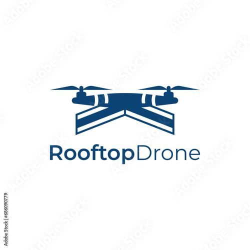 Roof Drone Logo. Simple and modern, suitable for the construction, real estate and mortgage industries. © M Mulyadi