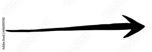 Hand painted arrow drawn with ink brush