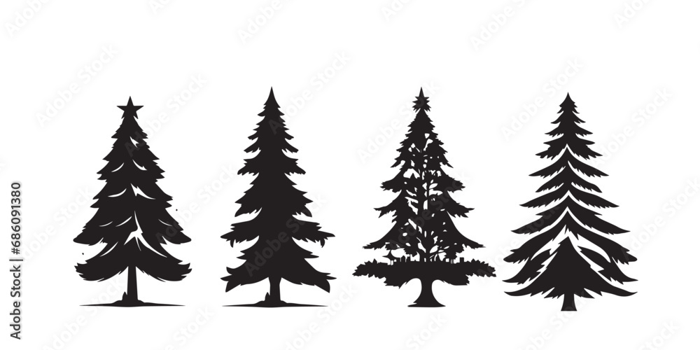 Fototapeta premium set of christmas trees