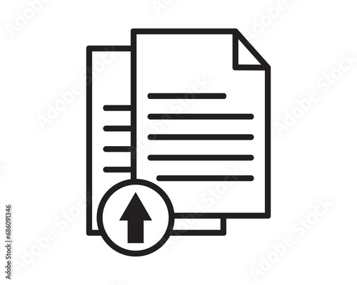 Upload document application vector icon isolated design illustration