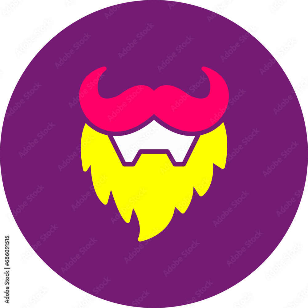 Mustache With Beard Icon
