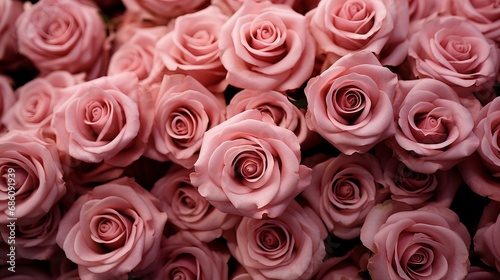 Endless Beauty in a Sea of Blush Pink Roses Symbolizing Love, Grace, and Elegance