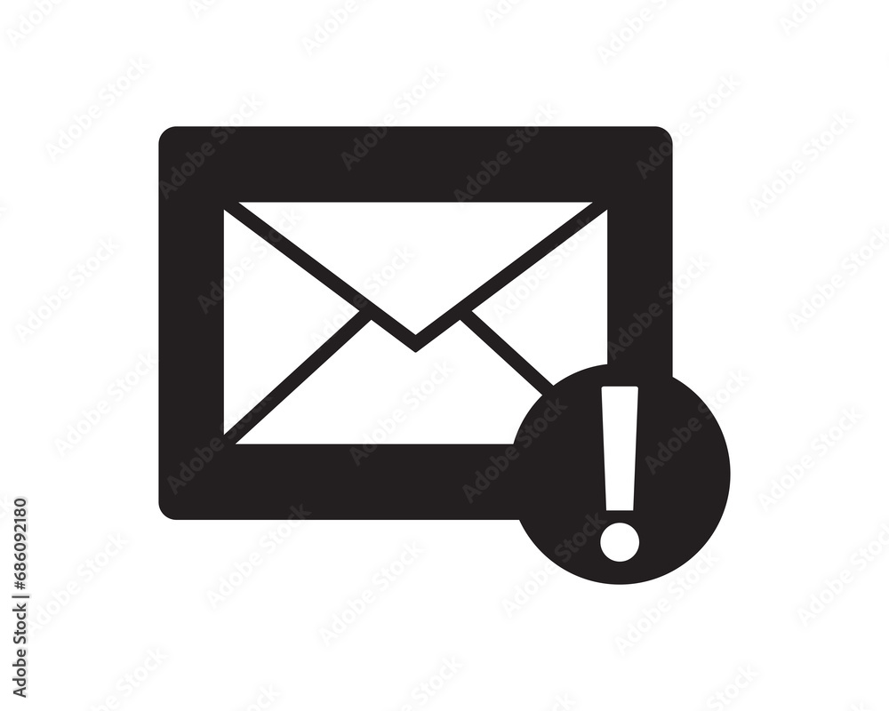 Warning email send icon vector design illustration Warning email send icon vector design illustration