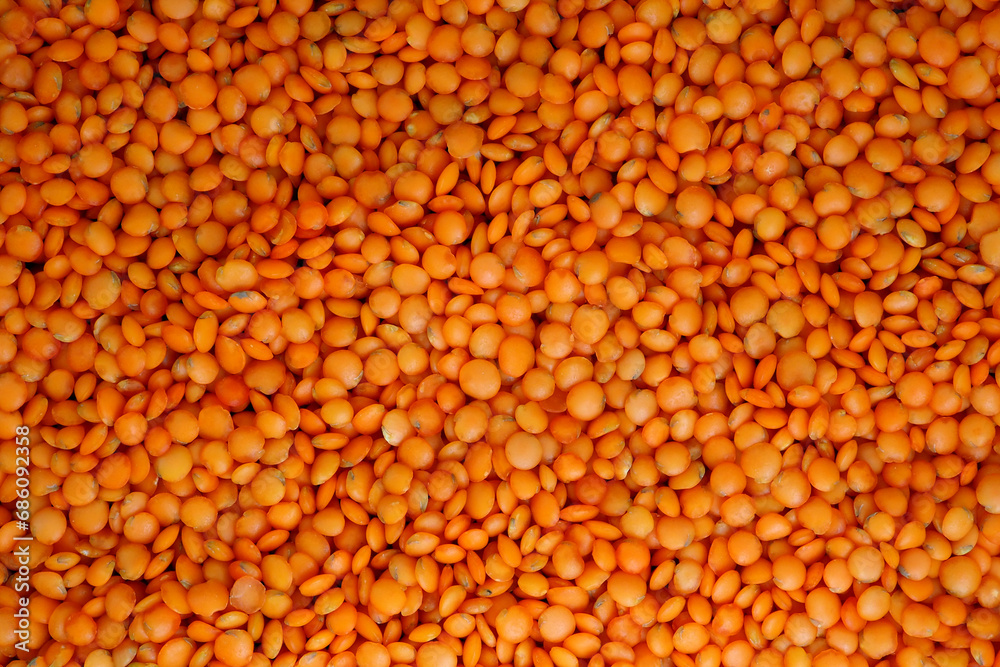 Red lentils as Background or Texture for Design