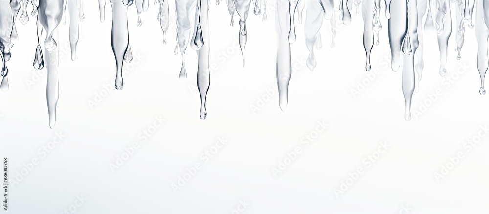 White background with hanging icicles.