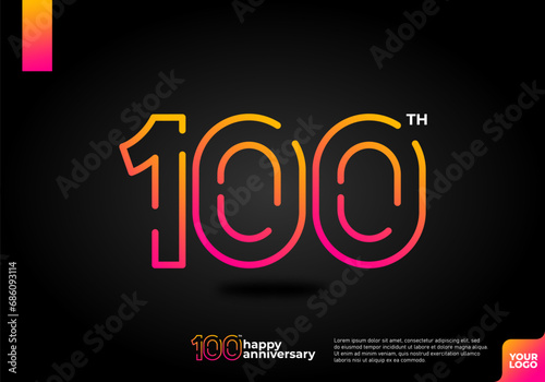 Number 100 logo icon design, 100th birthday logo number, anniversary 100