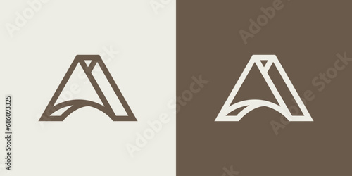 Interior letter A vector logo design