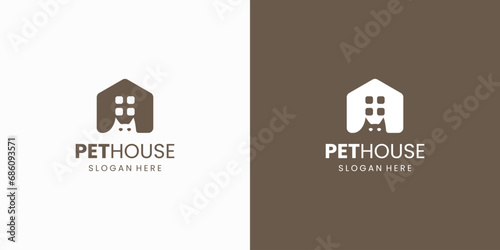 Pet house vector logo design
