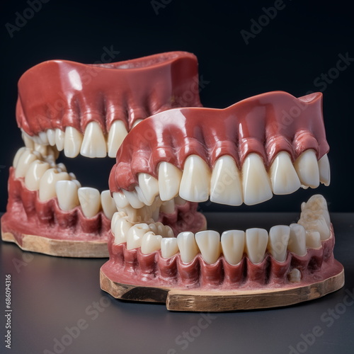 Plaster impressions of the teeth of the lower and upper jaws for prosthetics and implantation in dentistry
