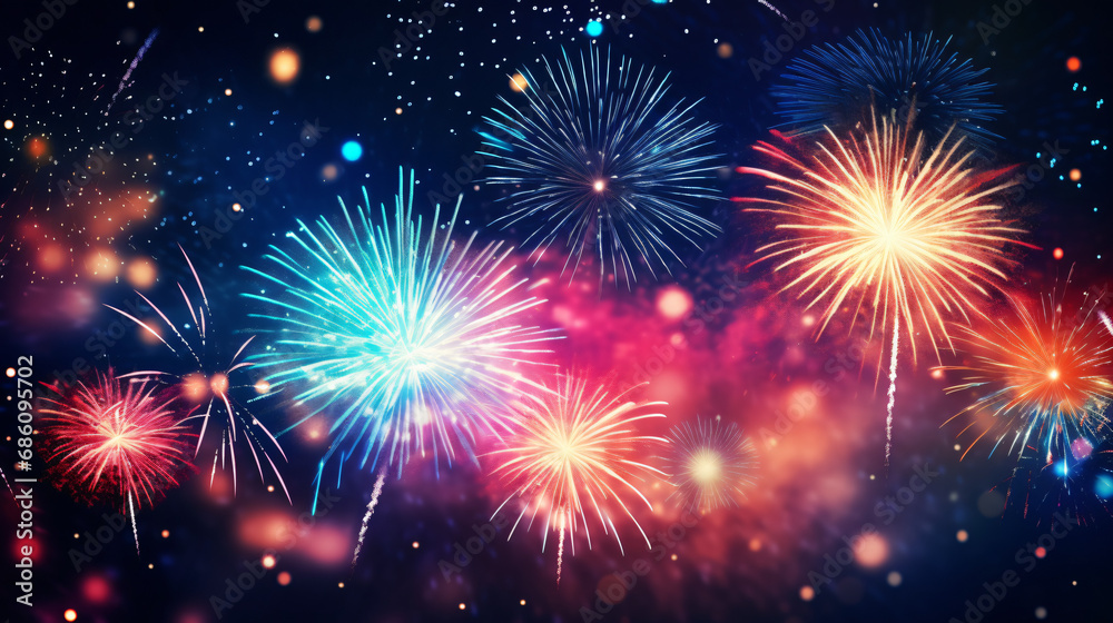Abstract Background With Fireworks