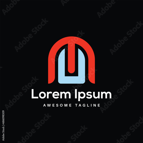 MU Letter Logo Design Free Icon