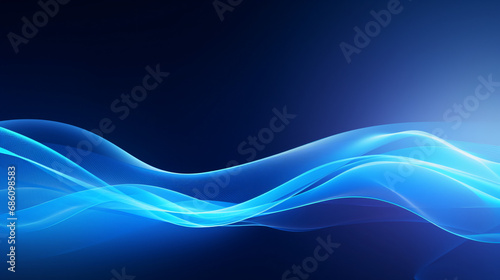 Abstract blue dynamic wavy lines background