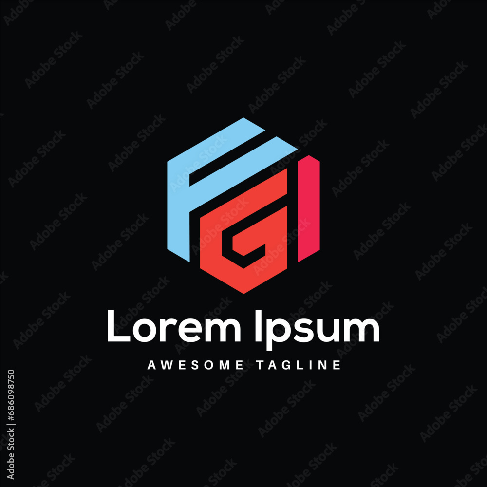 Fototapeta premium FGI Letter Logo Design Free Icon