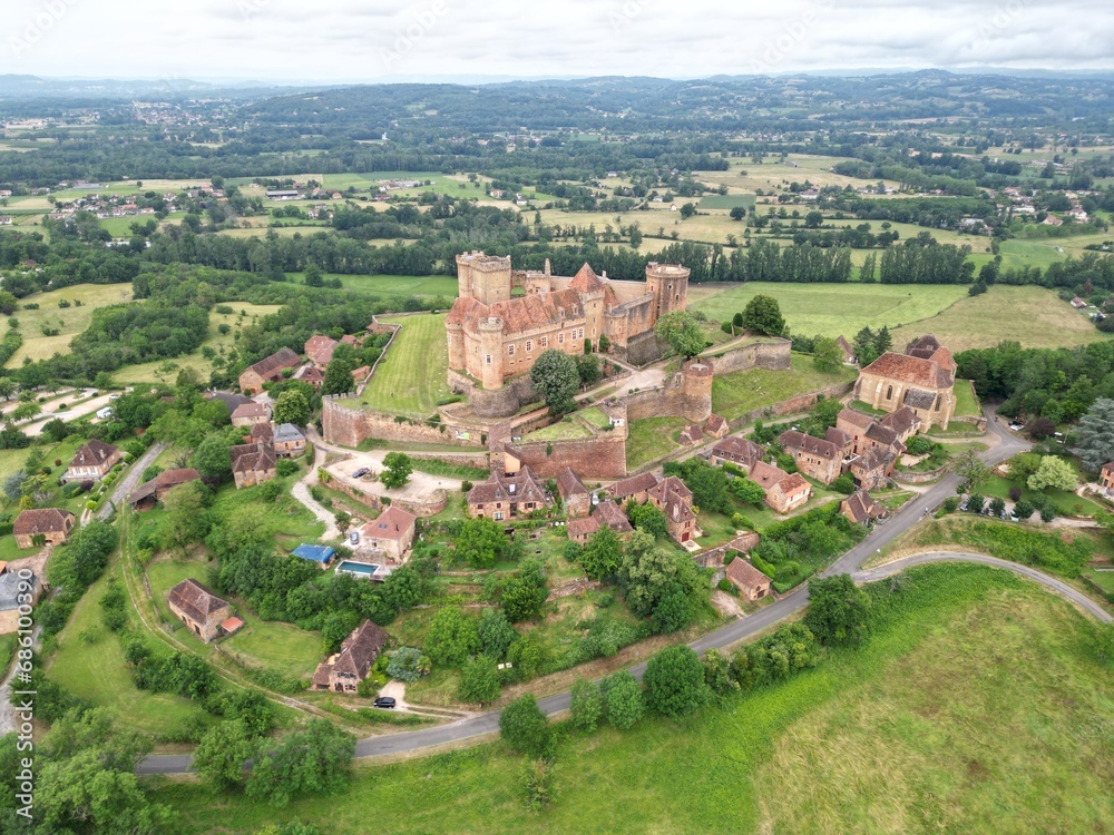 Chateau de Castelnau-Bretenoux  France drone,aerial