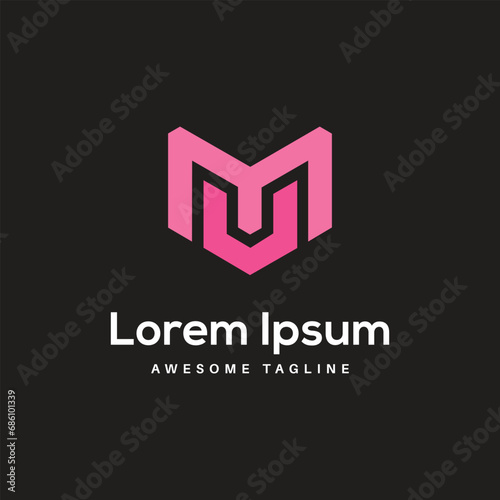 MU Letter Logo Design Free Icon