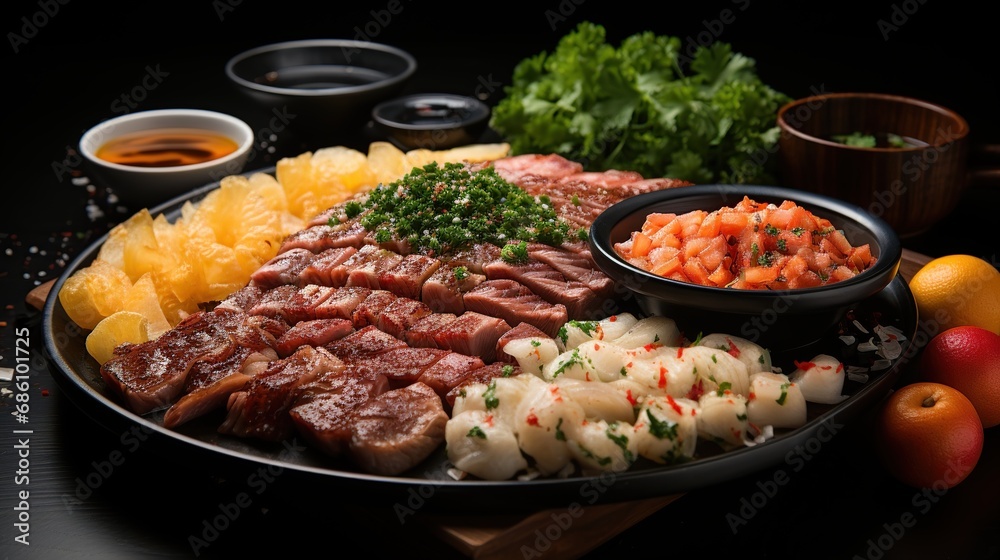 The most delicious shabu-shabu meat. Shabu-shabu or Sukiyaki. Beef slice on plate. The most delicious shabu-shabu meat. Shabu-shabu or Sukiyaki. Beef slice on plate.