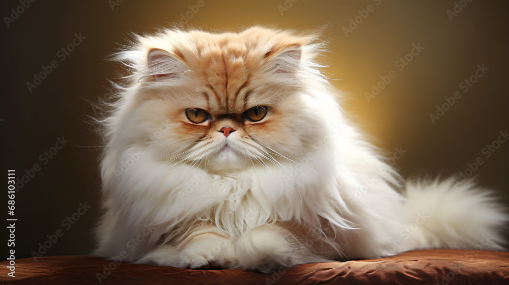 White and brown persian cat