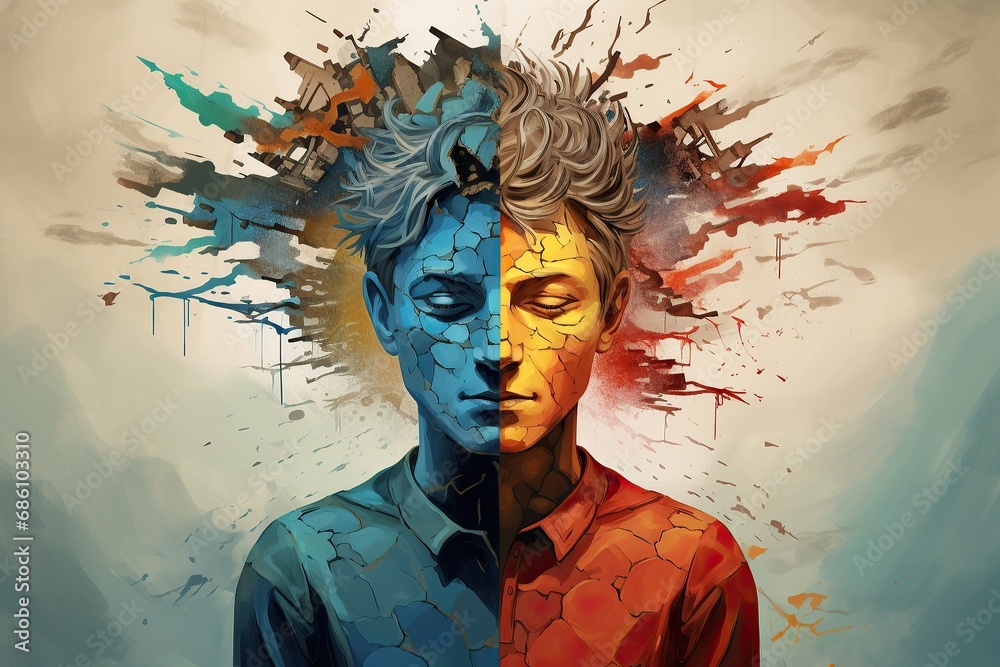 A Kaleidoscope of the Mind: A Vibrant Depiction of Split Personality Disorder