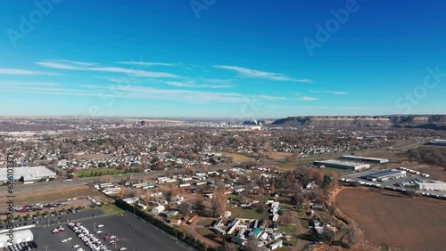 Drone aerial view of Billings Montana during a sunny day photo