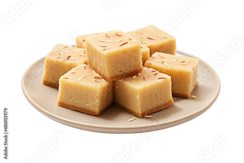 Indian Sweet Barfi Isolation on a transparent background
