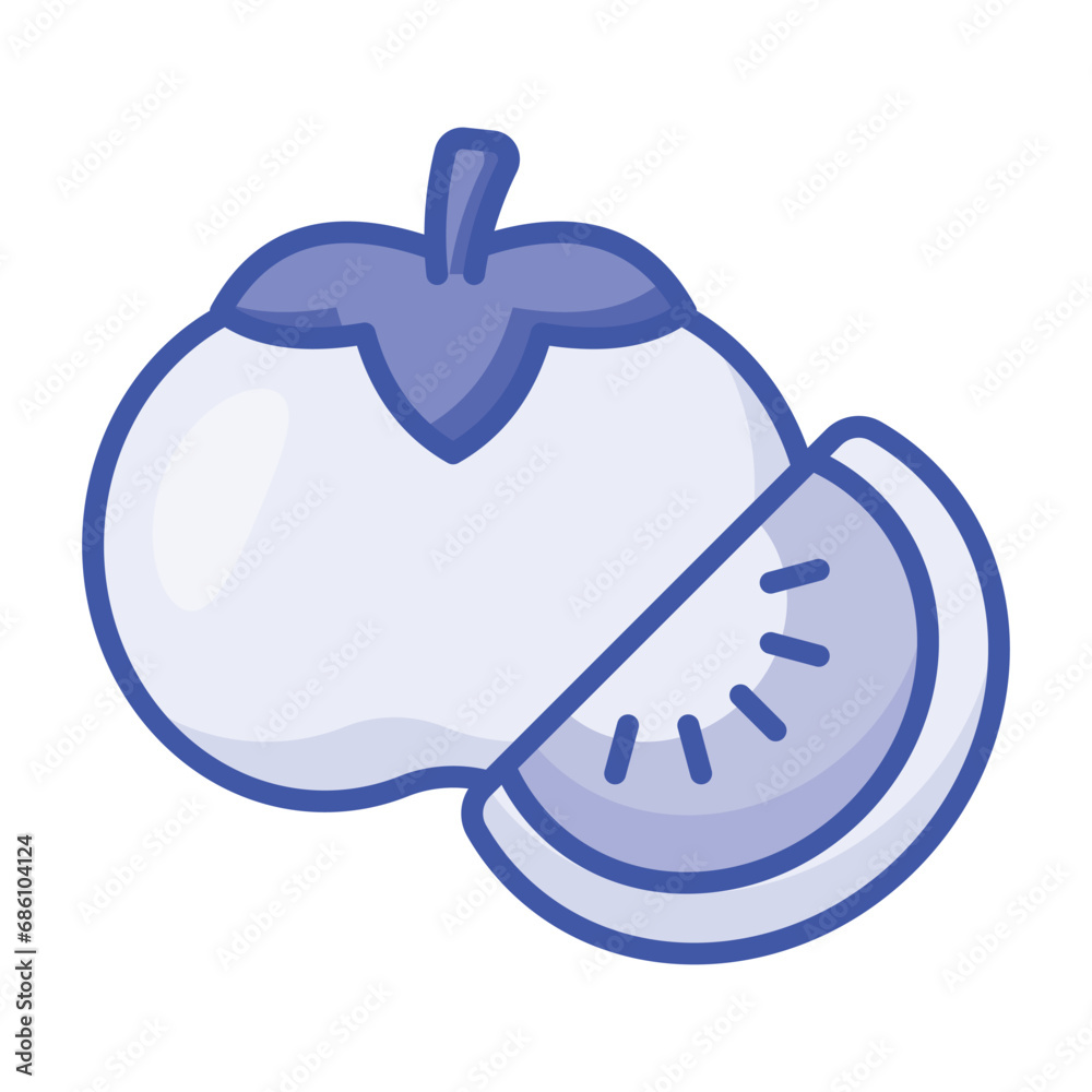Persimmon fruit icon in modern design style, ready to use vector Persimmon fruit icon in modern design style, ready to use vector