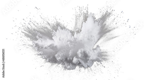 Abstract white snow explosion, cut out - stock png.