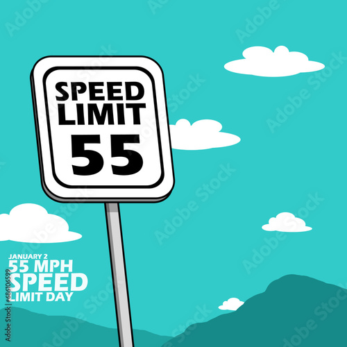 Quadro em tela 55 mph Speed ​​Limit Day event banner